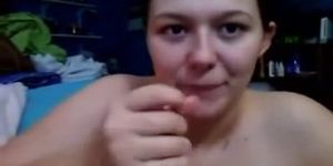 Chubby Girlfriend gives BF a Great Blowjob  POV
