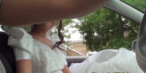 Smalltit pickedup bride fucked on the hood