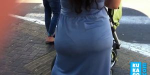 candid jiggly wobbly plump mommy ass in dress