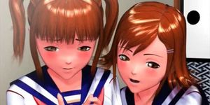 Entzückendes Anime-Mädchen, das ihre lustvolle Fotze reibt