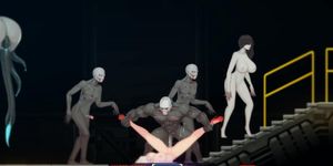 Alien Quest (part 3). Zombie monsters with big dicks  anime sex