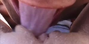 Eating my wifes pussy on the beach
