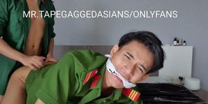 Thai model in police uniform vietnam cleave gagged and fucked