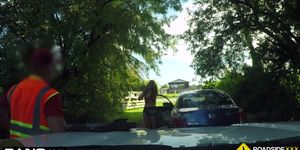 Roadside - cheating gf sucks off mechanic outdoors