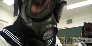 ZENRA | SUBTITLED JAPANESE AV - CFNM Gas Mask Japanese schoolgirls inspection Subtitled