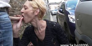 French mature Marie Helene fucked in the street