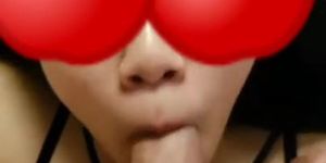 Asian Sugarbaby w/ mouthful of dick gets facial.