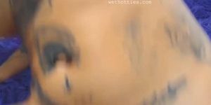 hot tattoo girl dildo penetration close up