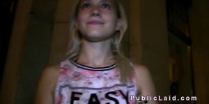 Blonde flashing and fucking in public
