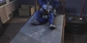 Furry wolf squirting lots of cum with vibrator (4K 60fps H0rs3)