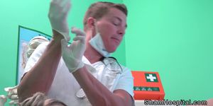 Doctor anal bangs patient and nurse