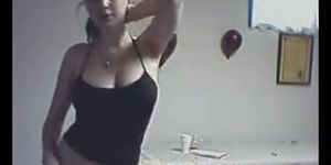Busty girl flashing tits on cam - video 1