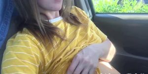 British Chick Has A Sneaky Starbucks Parking Lot Orgasm from my OnlyFans! (Sky Smith)