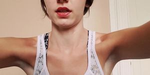 Gorgeous deep armpits girl fixes your hair roleplay