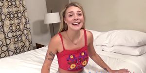Busty Teen Gabbie Carter Ass Fucked in 1st College Casting