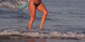 Latina Milf Fucks and Squirts on Nude Beach