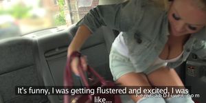 Huge tits blonde eating tattooed cab driver