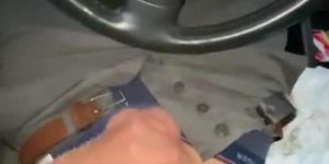 Jerk Off at the car! Big Cumshot