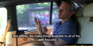Czech taxi babe fucks and sucks passenger
