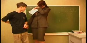 horny Russian teacher banged by her student