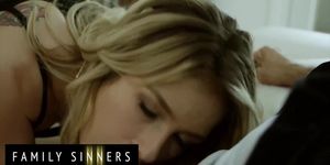 Family Sinners - Hot teen Carmen Caliente goes after her stepbros dick (Jake Adams)
