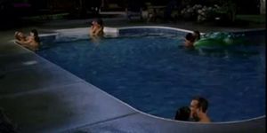 Lake Bell, Michelle Borth and Lindsay Sloane having sex in a pool - video 1