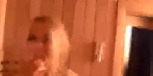 young lesbians sweaty sex in sauna