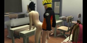 Naruto Yaoi - Naruto Fucks and cums inside Sasuke in Classroom