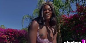 Amazing black babe with nice ass played with herself in the pool (Ana Foxxx)