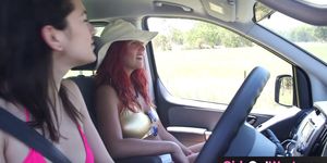 GIRLS OUT WEST - Lesbian assholes and cunts licked outdoors