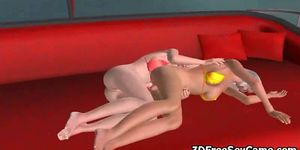 3D toon shemale jerks off before getting ass fucked by redhead shemale