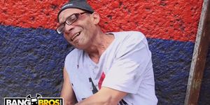 BANGBROS - Derelict Porn Legend Rescued From Streets, Fucks Gaby Garcia!