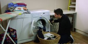 Spontaneous hot fucking in the laundry room