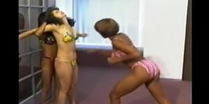 2 Black girls beat up white girl (action sports bellypunching)
