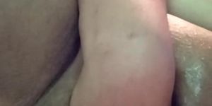 Fat worthless slut squirts on her phone