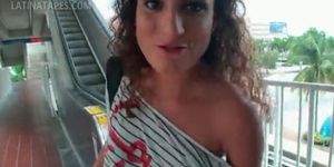 Latina curly sex doll flashing her hot ass and boobs in POV