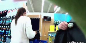 Luscious czech chick gets teased in the shopping centre and rode in pov
