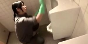 cute cleaner gives geek blowjob in lavatory 01