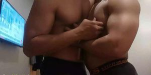 Muscle to muscle worship and pec adoration