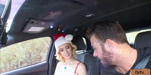 Horny hitchhiker Haley Reed fucks a strangers fat cock