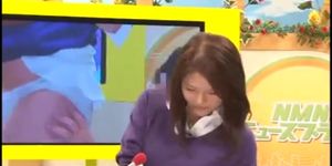 Japanese News Reporter Gets Fucked And Cummed On While On Air