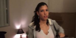 Latina girlfriend sucking her lovers hard dick in POV - video 1