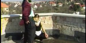 Pissing piss-drinking maid