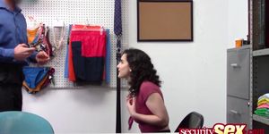 Security guard cant let the hot teen escape from stealing at his shop so he rather fucked her hard