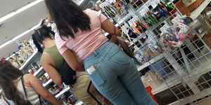 BIG ASS teen in tight jeans
