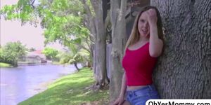 Horny cutie Dillion is turned on voyeuring on teen Rayna Rose having sex