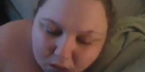 White BBW Slut Makes BBC Cums Twice All Over Her Face As She Has A Major Orgasm At The Same Time