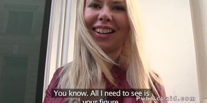 Russian blonde banged in public