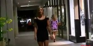 Muscle girl pantieless in mini dress ass flash - video 1 (Camera Man)