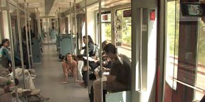 Naked babe lezdom in public bus